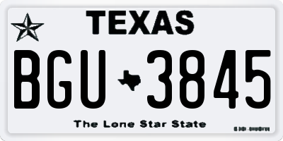 TX license plate BGU3845