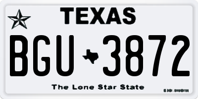 TX license plate BGU3872
