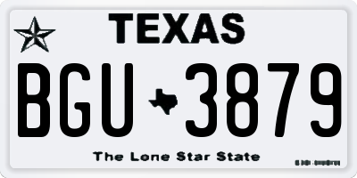 TX license plate BGU3879