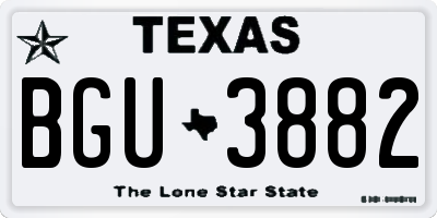 TX license plate BGU3882