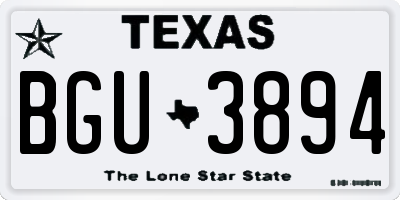 TX license plate BGU3894