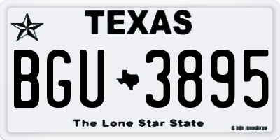 TX license plate BGU3895