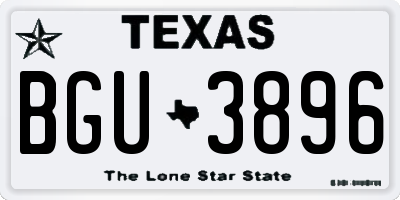TX license plate BGU3896