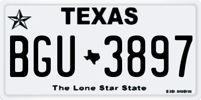 TX license plate BGU3897