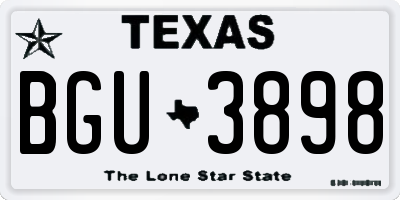 TX license plate BGU3898
