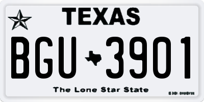 TX license plate BGU3901