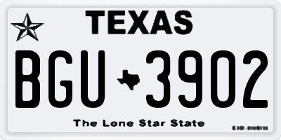 TX license plate BGU3902