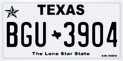 TX license plate BGU3904