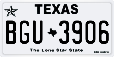 TX license plate BGU3906
