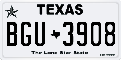 TX license plate BGU3908