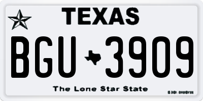 TX license plate BGU3909