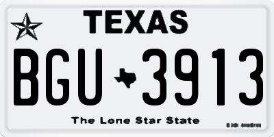 TX license plate BGU3913