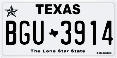 TX license plate BGU3914