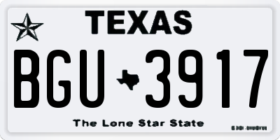 TX license plate BGU3917