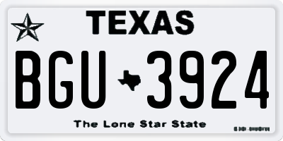 TX license plate BGU3924