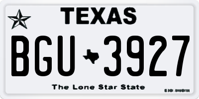 TX license plate BGU3927