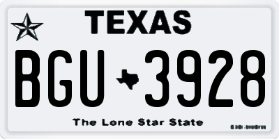 TX license plate BGU3928
