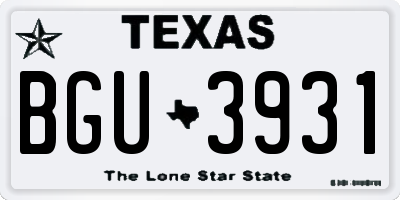 TX license plate BGU3931