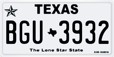 TX license plate BGU3932