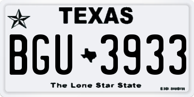 TX license plate BGU3933