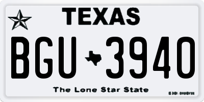 TX license plate BGU3940