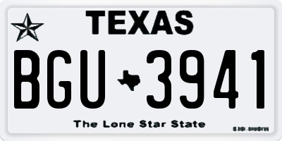 TX license plate BGU3941