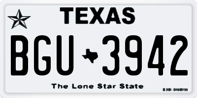 TX license plate BGU3942