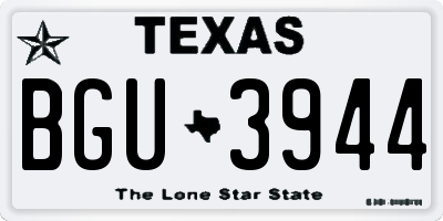 TX license plate BGU3944