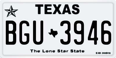 TX license plate BGU3946