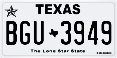TX license plate BGU3949