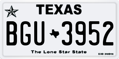 TX license plate BGU3952