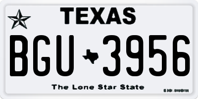 TX license plate BGU3956