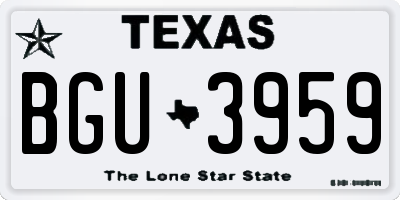 TX license plate BGU3959