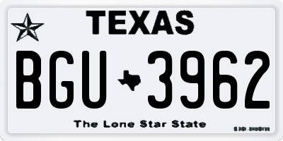 TX license plate BGU3962