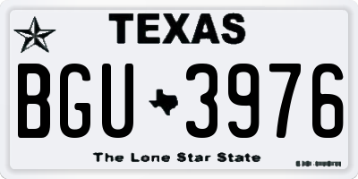 TX license plate BGU3976