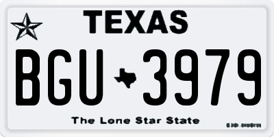 TX license plate BGU3979