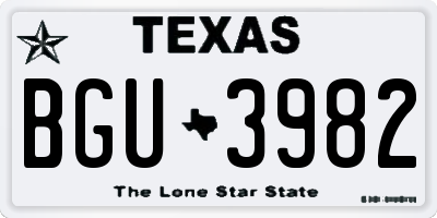 TX license plate BGU3982