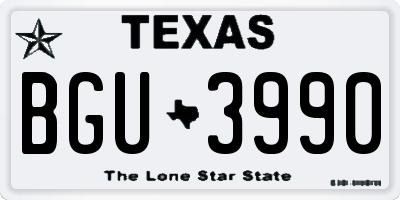TX license plate BGU3990