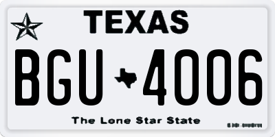 TX license plate BGU4006