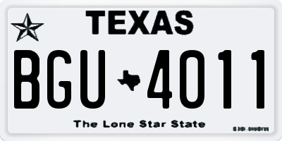TX license plate BGU4011