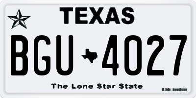 TX license plate BGU4027