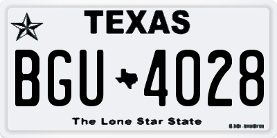 TX license plate BGU4028