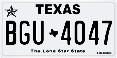 TX license plate BGU4047