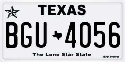 TX license plate BGU4056