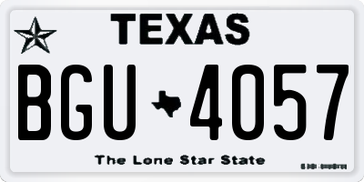 TX license plate BGU4057