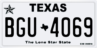 TX license plate BGU4069