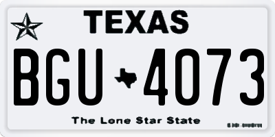 TX license plate BGU4073