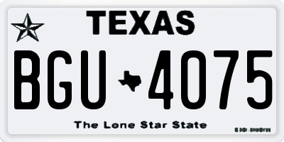 TX license plate BGU4075
