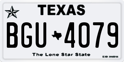 TX license plate BGU4079