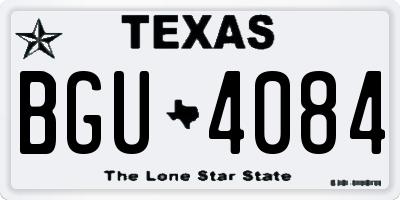 TX license plate BGU4084